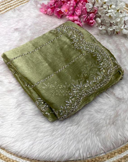 Zimmy Choo hand work saree diamond stone work