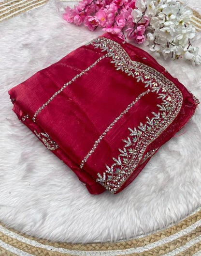 Zimmy Choo hand work saree diamond stone work