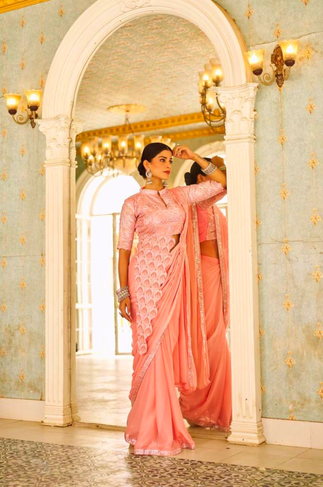 Redy To Wear chinon Saree
