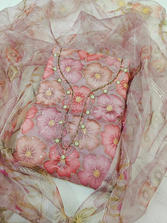 Organza fancy suit  set