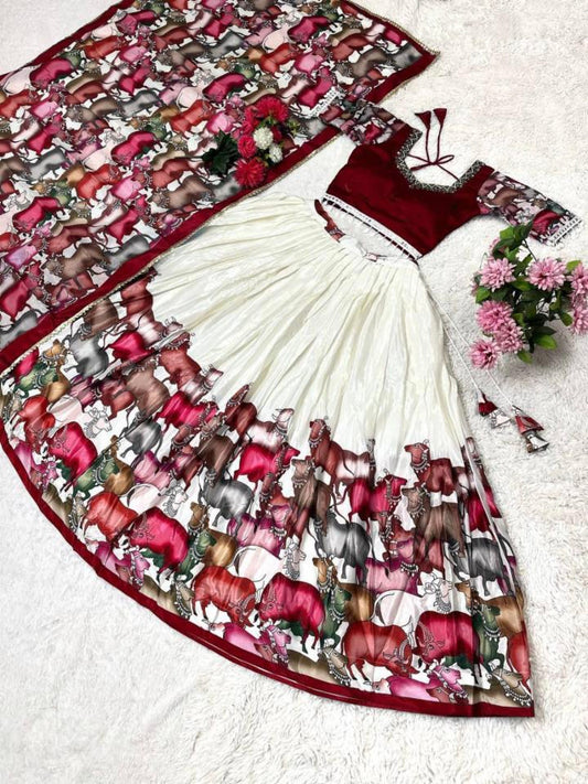 Printed Banglori Silk gown