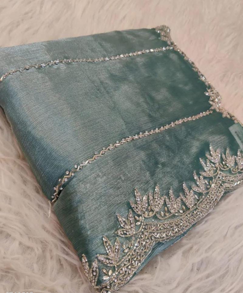 Zimmy Choo hand work saree diamond stone work