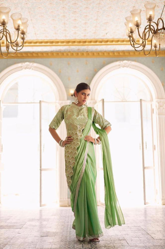 Redy To Wear chinon Saree