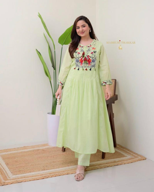Premium cotton fancy work suit set