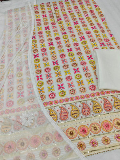 Unstitched fancy suit  set