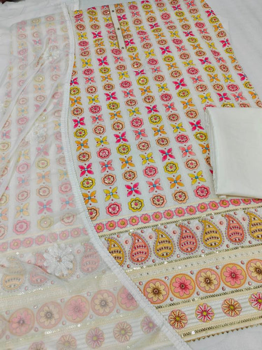 Unstitched fancy suit  set