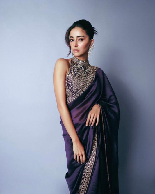 Jimmy choo saree with fancy jacket blouse