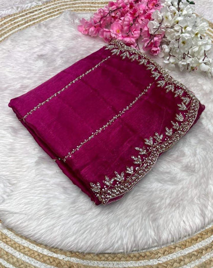 Zimmy Choo Saree pure Handwork ston work saree
