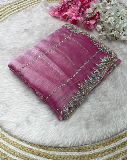 Zimmy Choo Saree pure Handwork ston work saree