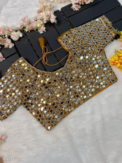 Mirror work saree