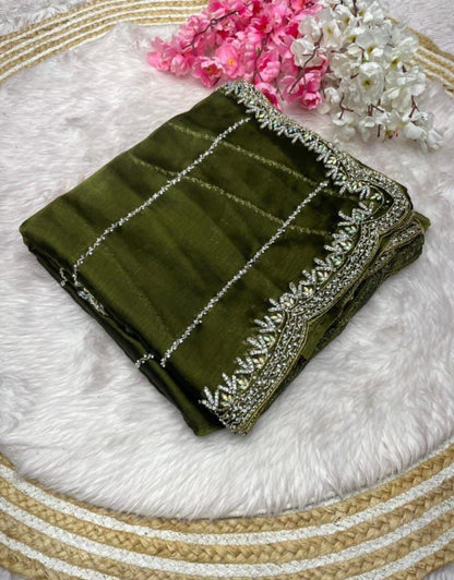 Zimmy Choo Saree pure Handwork ston work saree