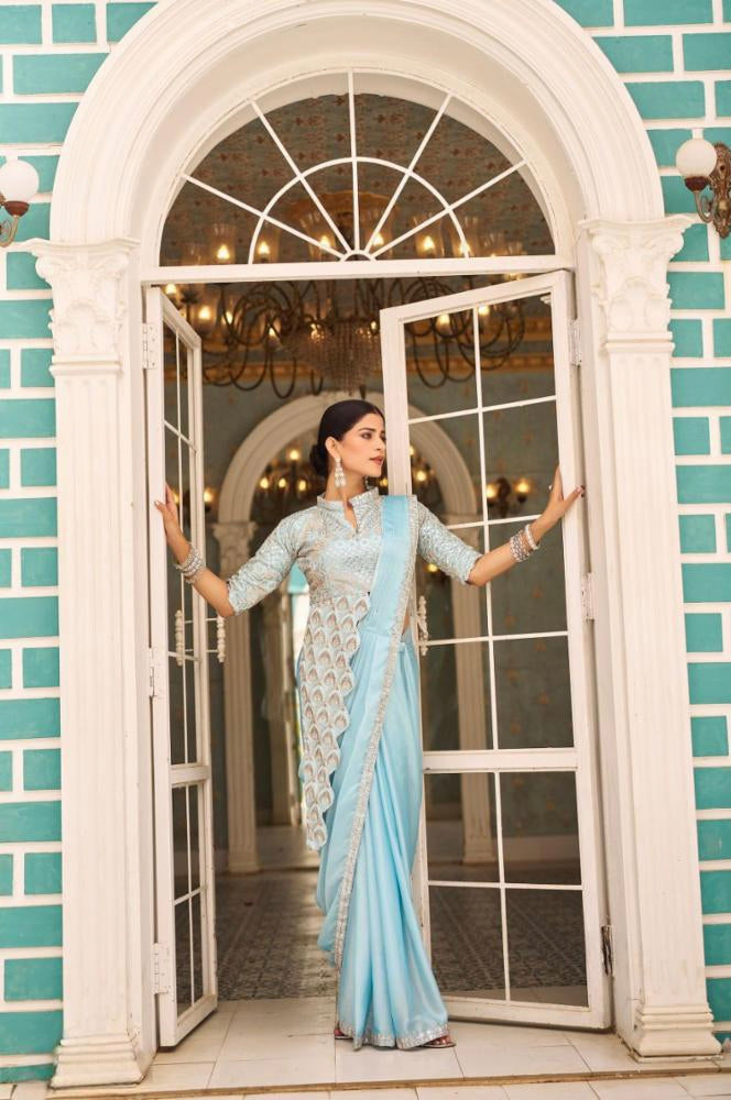 Redy To Wear chinon Saree