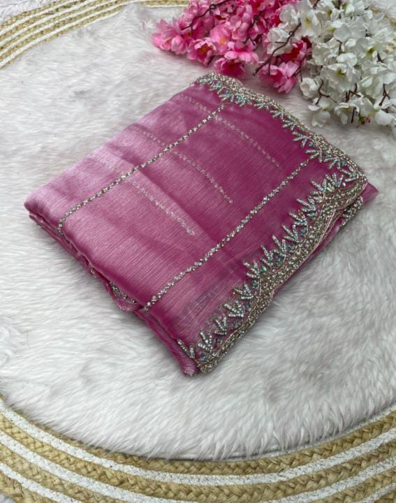 Zimmy Choo hand work saree diamond stone work