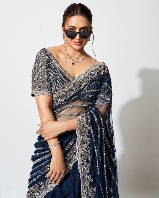 Designer Lehenga Saree With Stitched Blouse