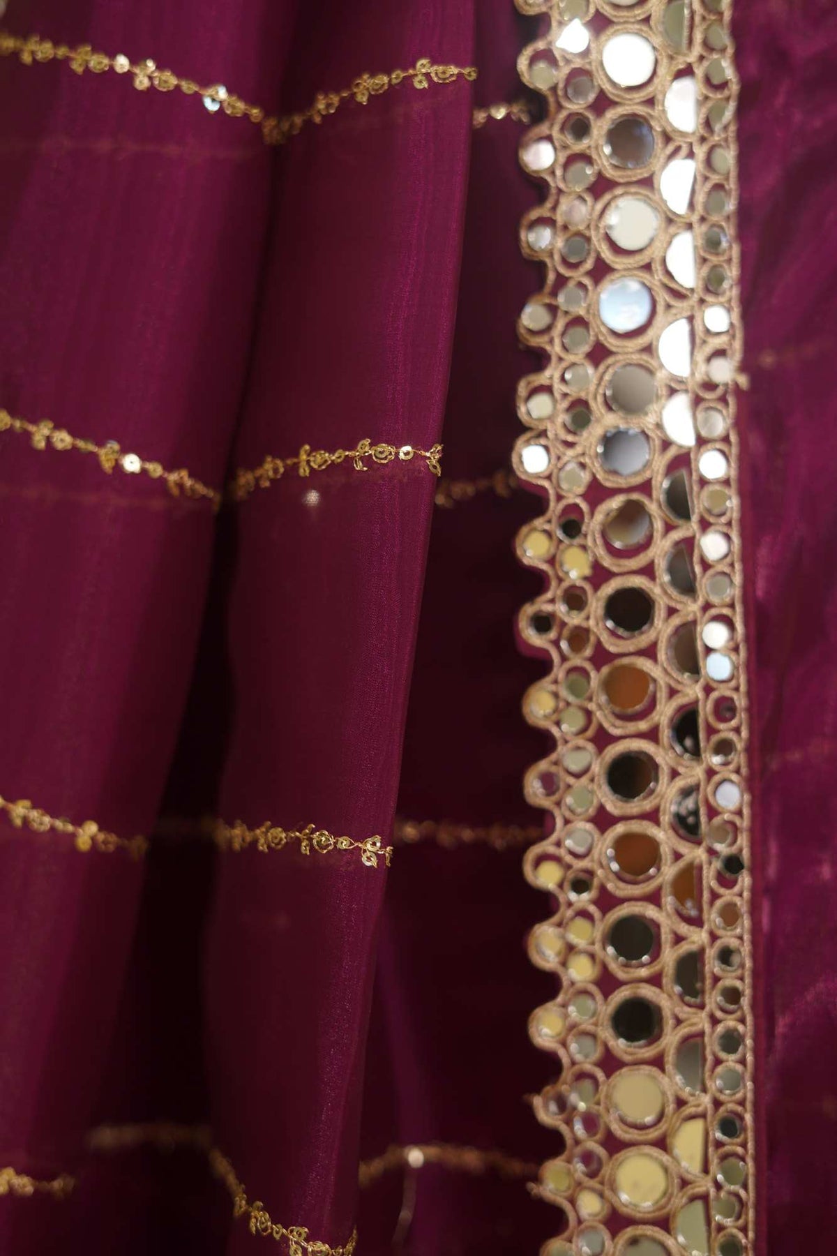 Mirror work saree