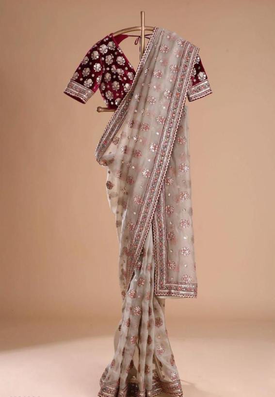 SOFT TISSU ORGANZA SILK saree